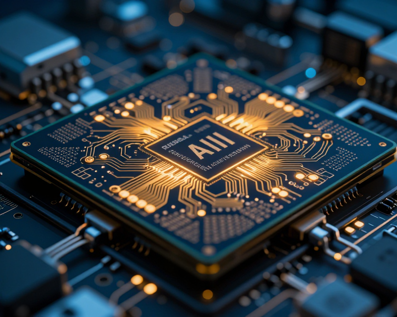 Futuristic Semiconductor Tech Concept