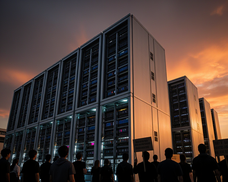 Data Center Protest Tension