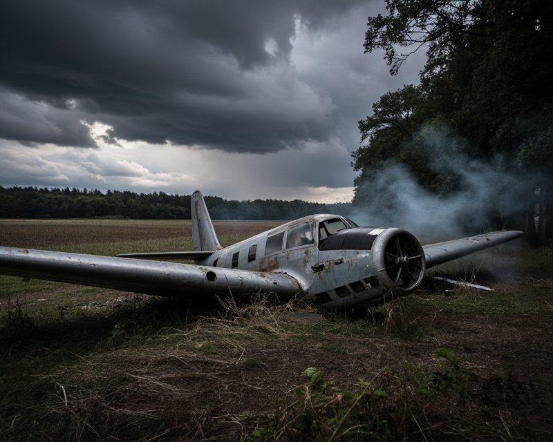 Dramatic Crash Site Atmosphere