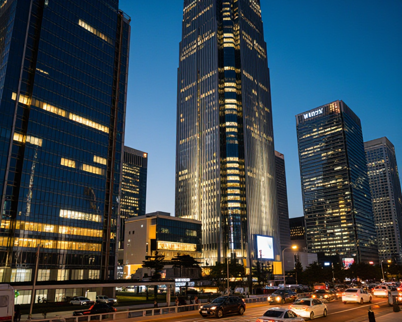 Seoul Financial District Twilight