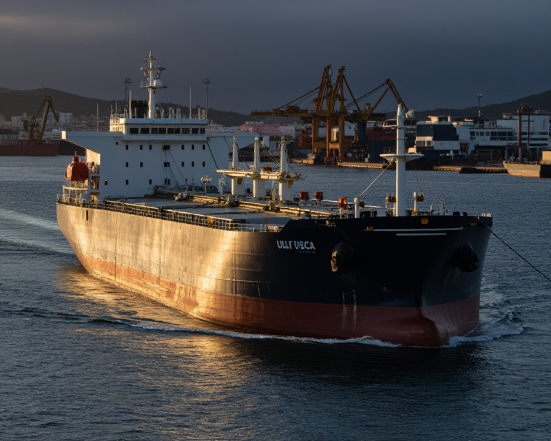 Cinematic Oil Tanker at Korean Port